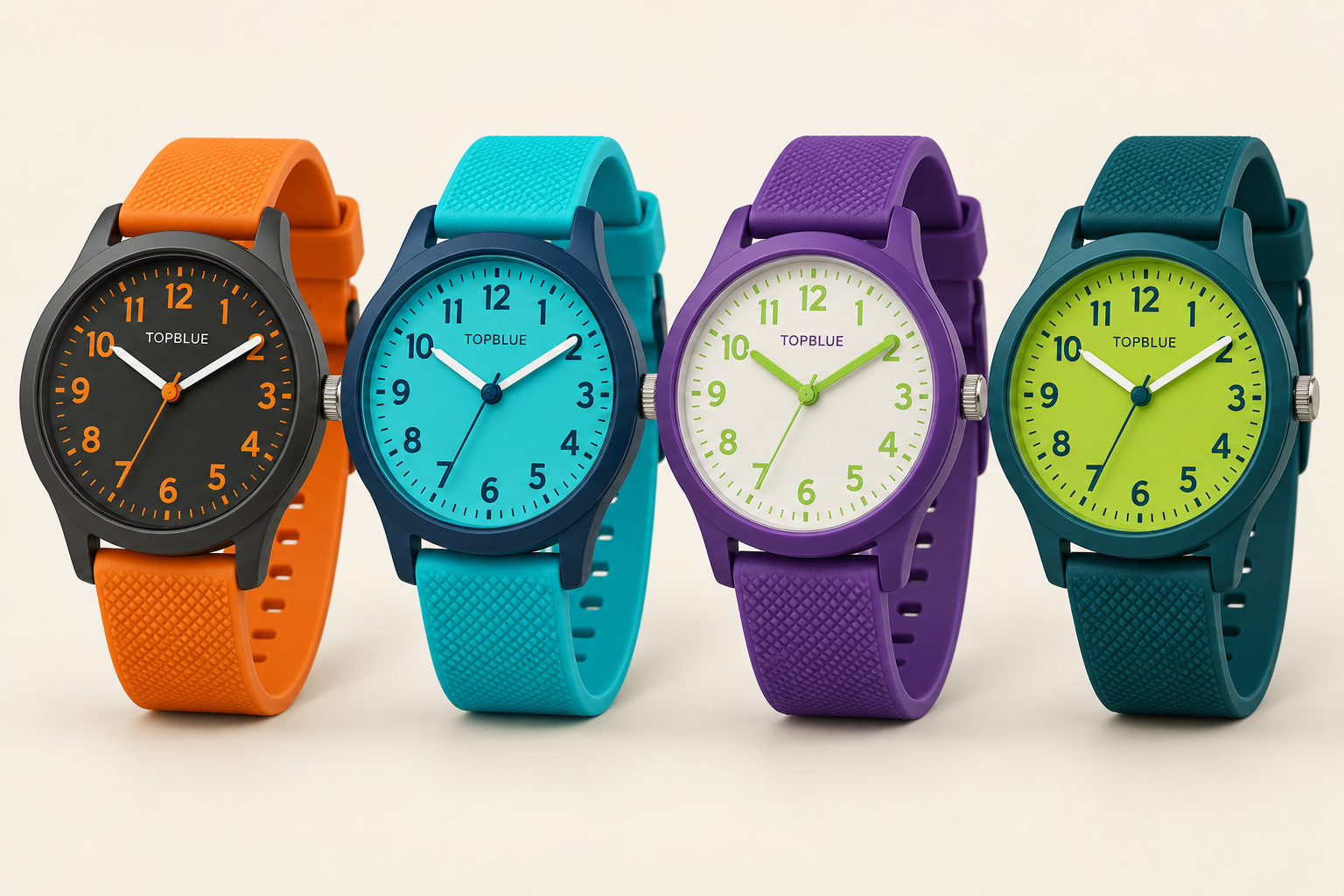 Visualización de reloj TOPBLUE creada con IA