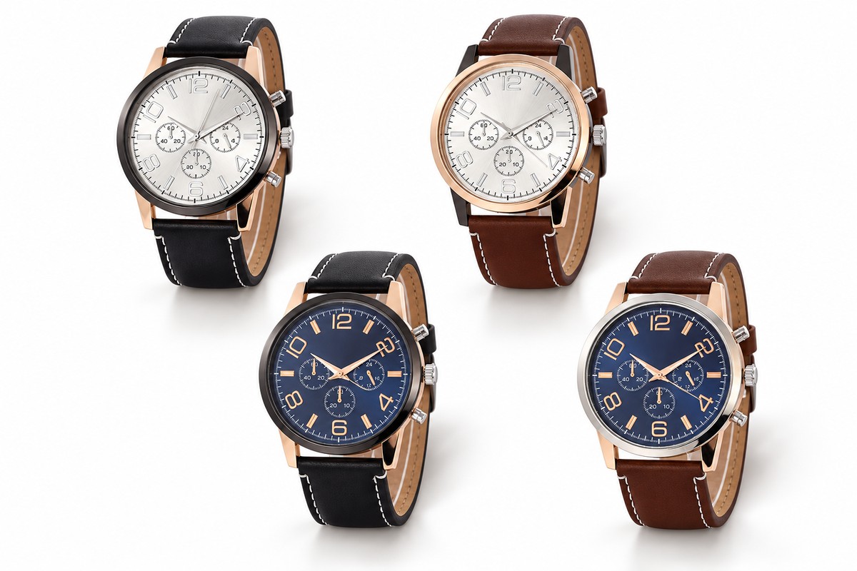 TB-4267 / Armbanduhr mit Zahlen und drei Hilfszifferblättern