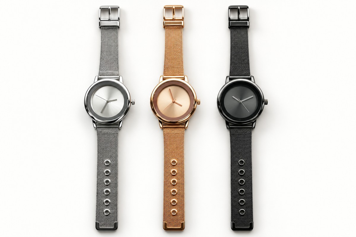 TB-8008L / Reloj de malla con esfera de contraste