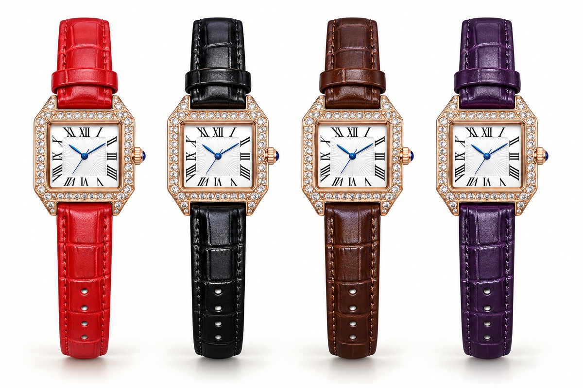 TB-4621 / Reloj cuadrado con bisel de cristales