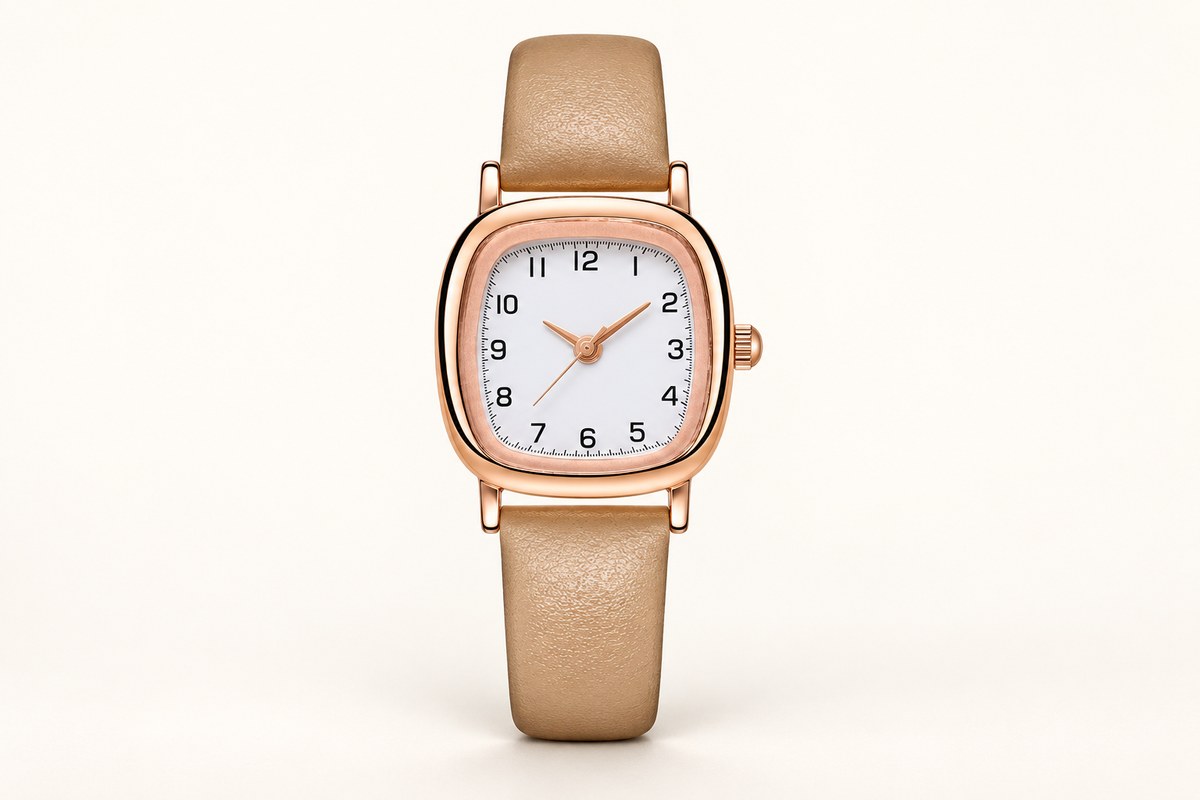Reloj de caja cuadrada redondeada