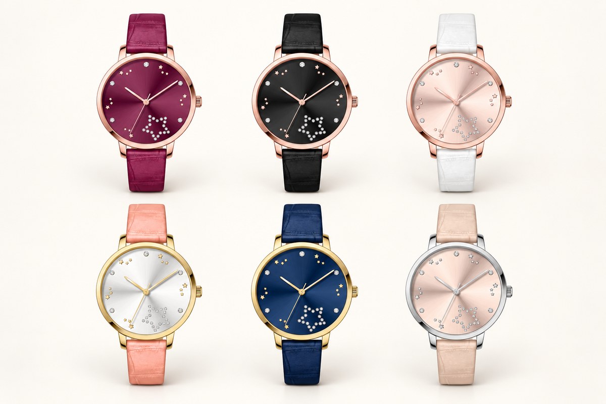 TB-4094 / Reloj femenino con estrellas y cristales