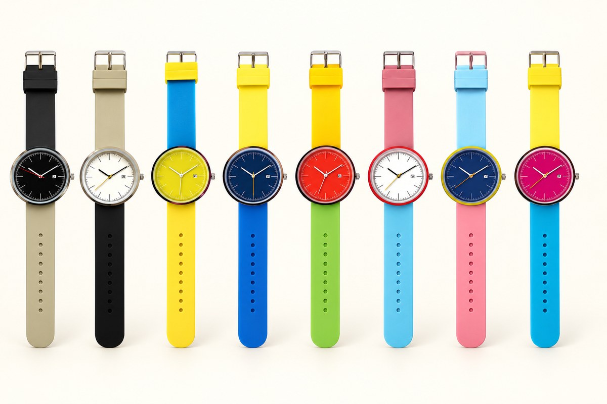 TB-4549 / Reloj sencillo de silicona en colores combinados