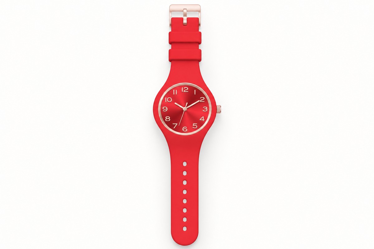 TB-5060 / Reloj con correa roja de silicona